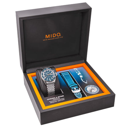 Mido orologio Ocean Star Tribute blu 41mm automatico special edition 75th anniversary doppio cinturino M026.830.11.041.00