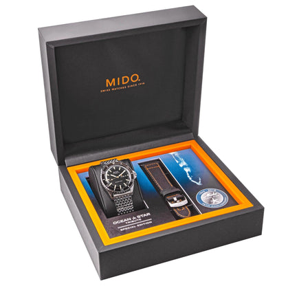 Mido orologio Ocean Star Tribute nero 41mm automatico special edition 75th anniversary doppio cinturino M026.830.11.051.00