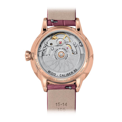 Mido orologio Rainflower Night 34mm madreperla diamanti automatico acciaio finitura PVD oro rosa M043.207.36.106.00