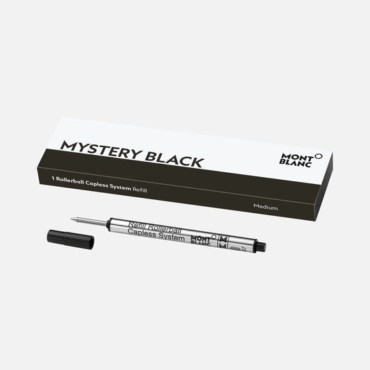 Montblanc 1 refill per roller sistema senza cappuccio medio nero  Mystery Black punta M 128242