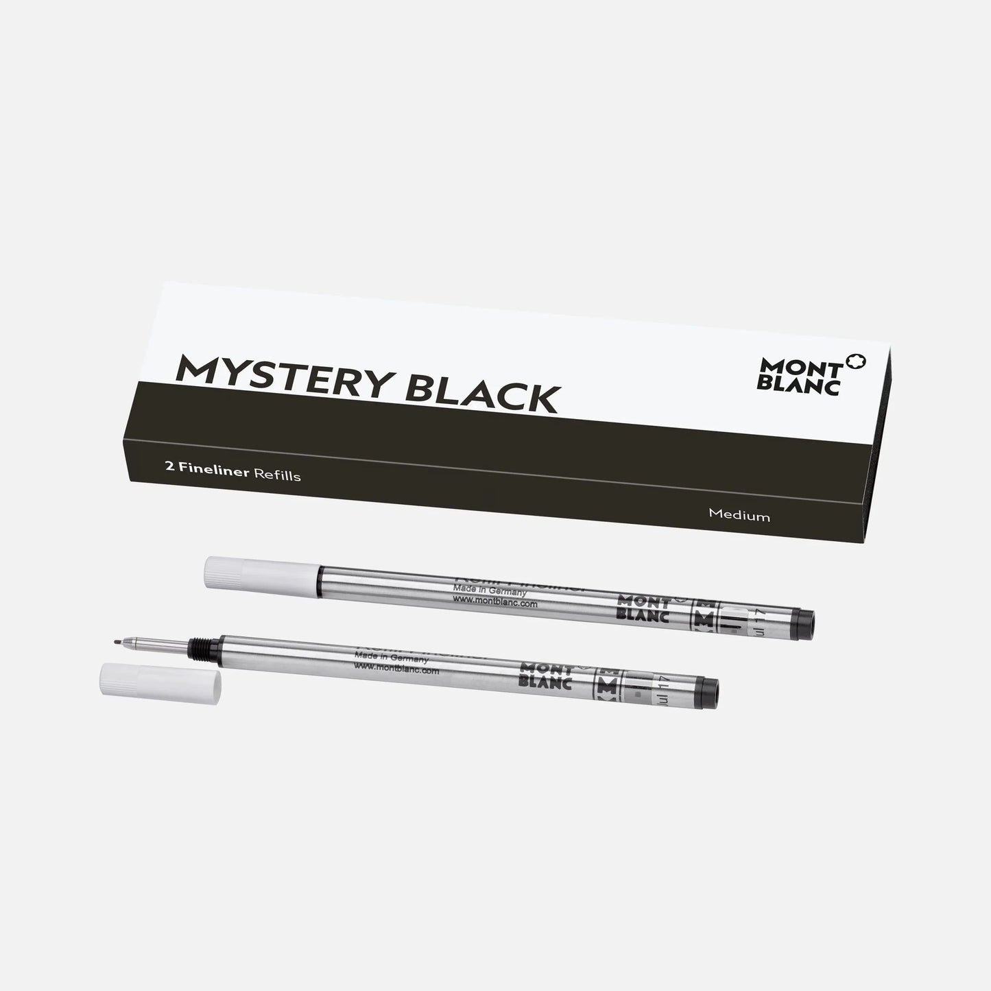Montblanc 2 refill per fineliner punta M Mystery Black nero 128246