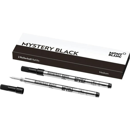 Montblanc 2 refill per roller (M) Mystery Black nero 128231