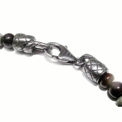 Montblanc bracciale Wrap Me con sfere in occhio di tigre argento 925 misura L 12616368