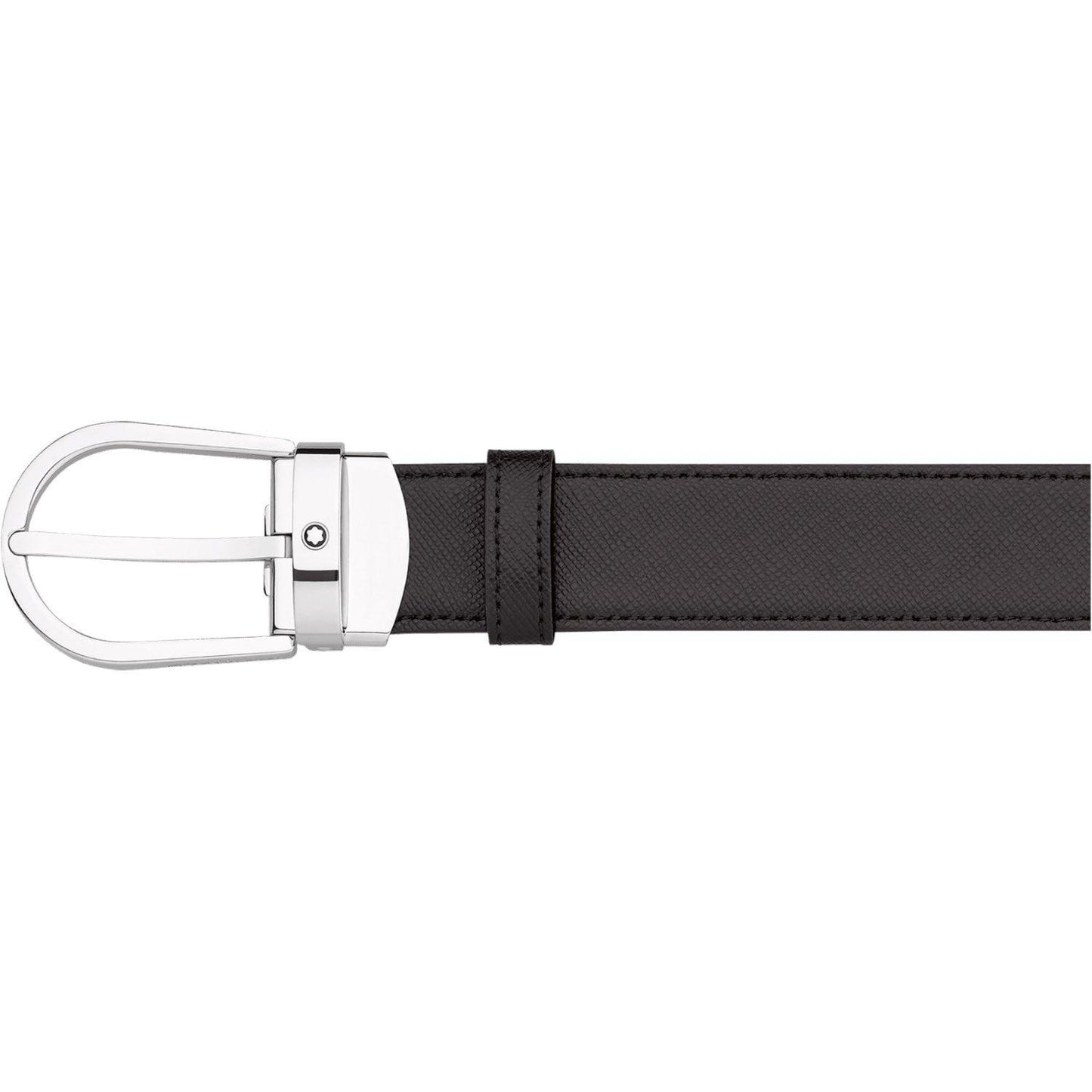 Montblanc cintura elegante 30mm fibbia ferro di cavallo regolabile reversibile nero/marrone Sartorial 113834