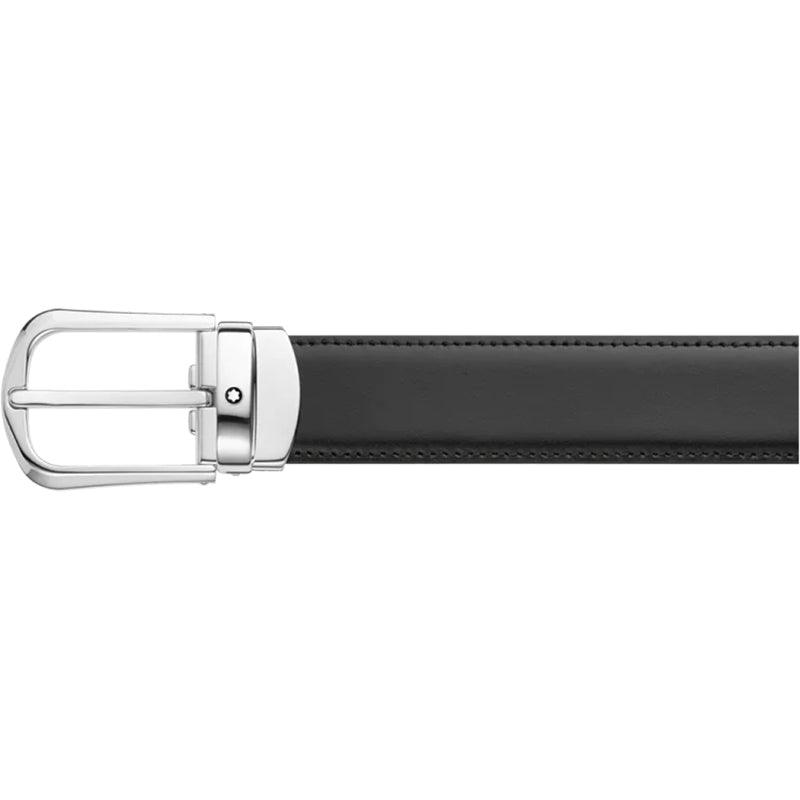 Montblanc cintura uomo elegante nera/marrone 30mm reversibile regolabile 114412