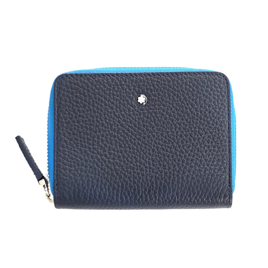 Montblanc custodia accessori per telefono 1 scomparto grande Meisterstück Soft Grain blu celeste 124126