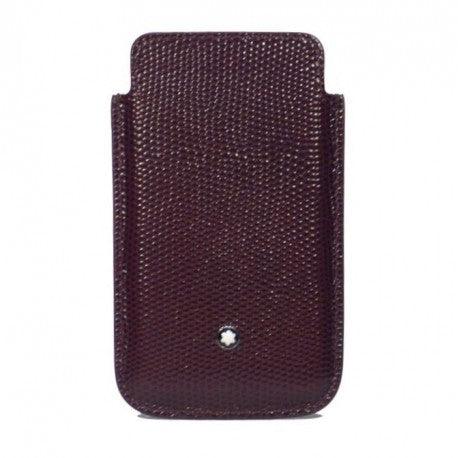 Montblanc custodia cover smartphone pelle lucertola bordeaux scuro 109189