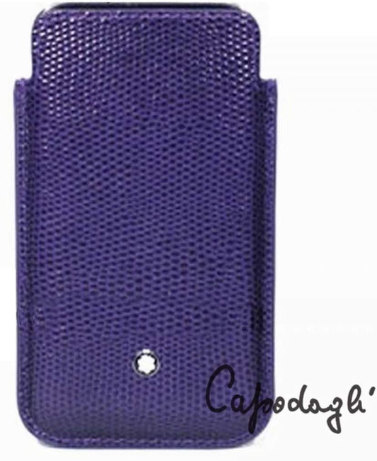 Montblanc custodia cover smartphone pelle lucertola viola 109191