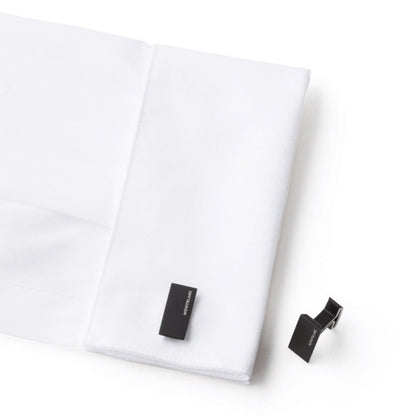 Montblanc gemelli rettangolari in acciaio e PVD nero 114761