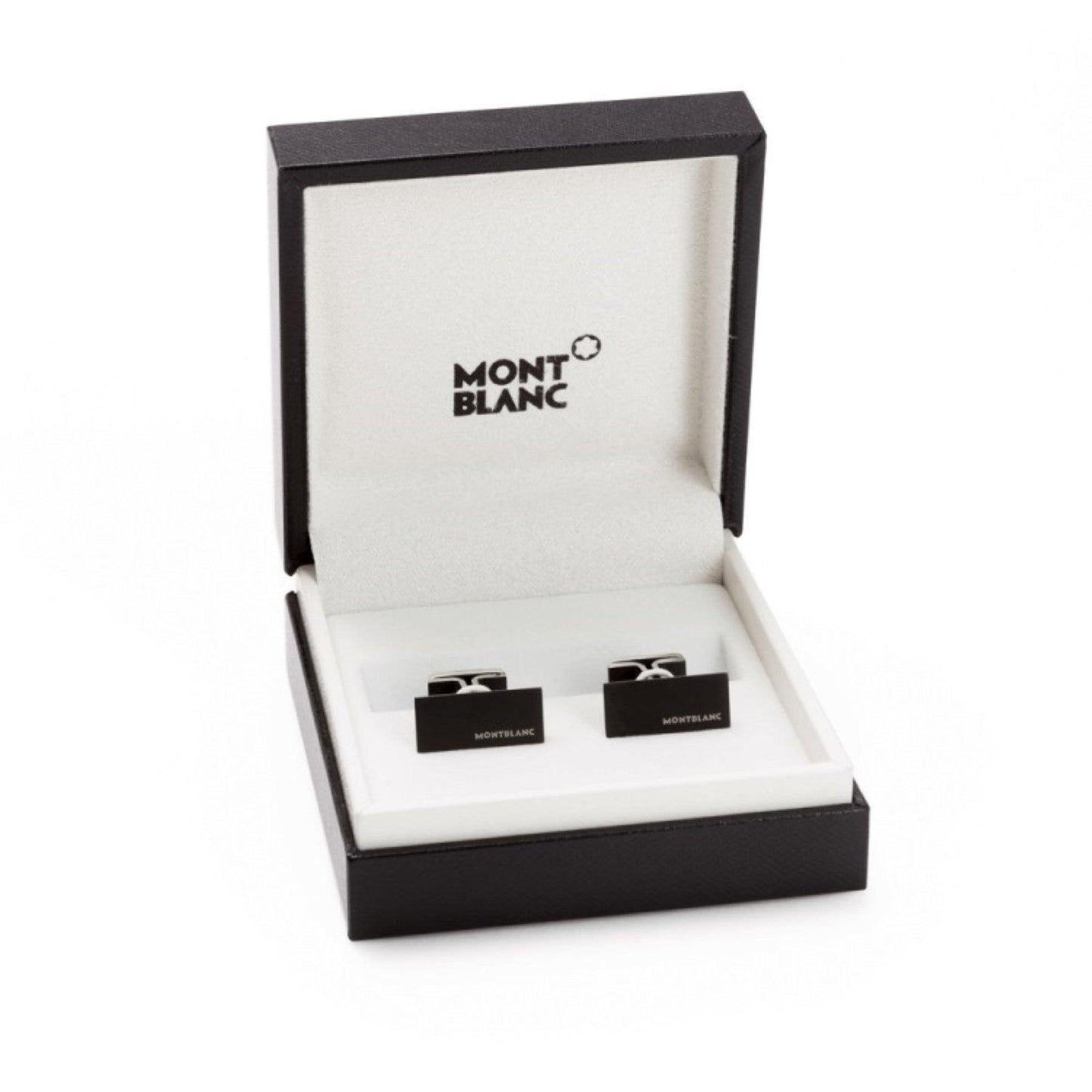 Montblanc gemelli rettangolari in acciaio e PVD nero 114761