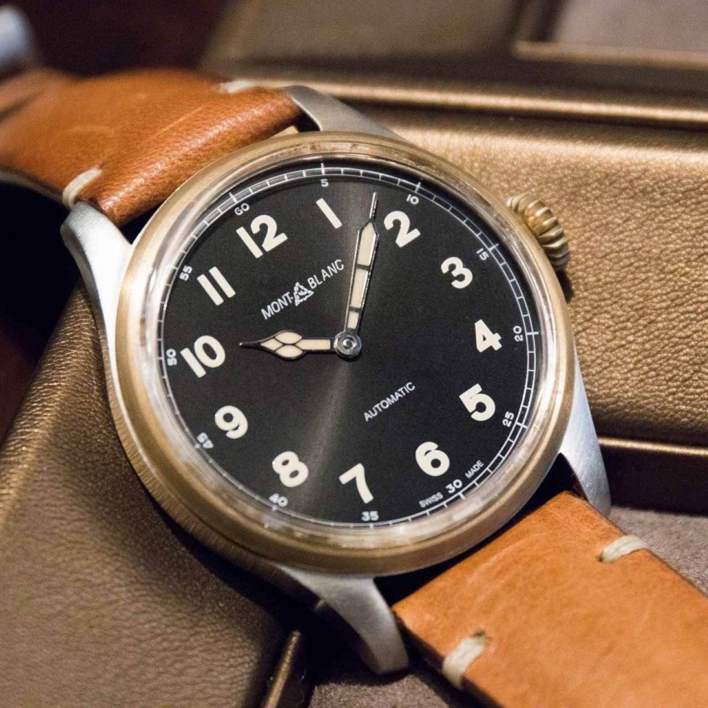 Montblanc orologio 1858 Automatic 44mm nero automatico acciaio e bronzo 116241