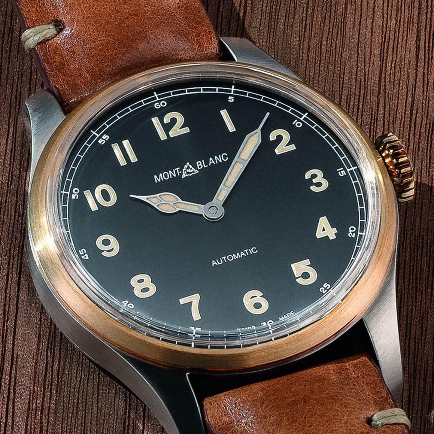 Montblanc orologio 1858 Automatic 44mm nero automatico acciaio e bronzo 116241