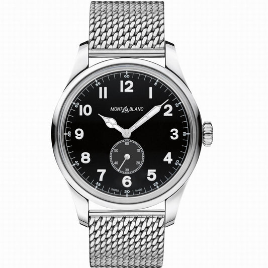 Montblanc orologio 1858 Automatic Small Second 44mm nero automatico acciaio 115074