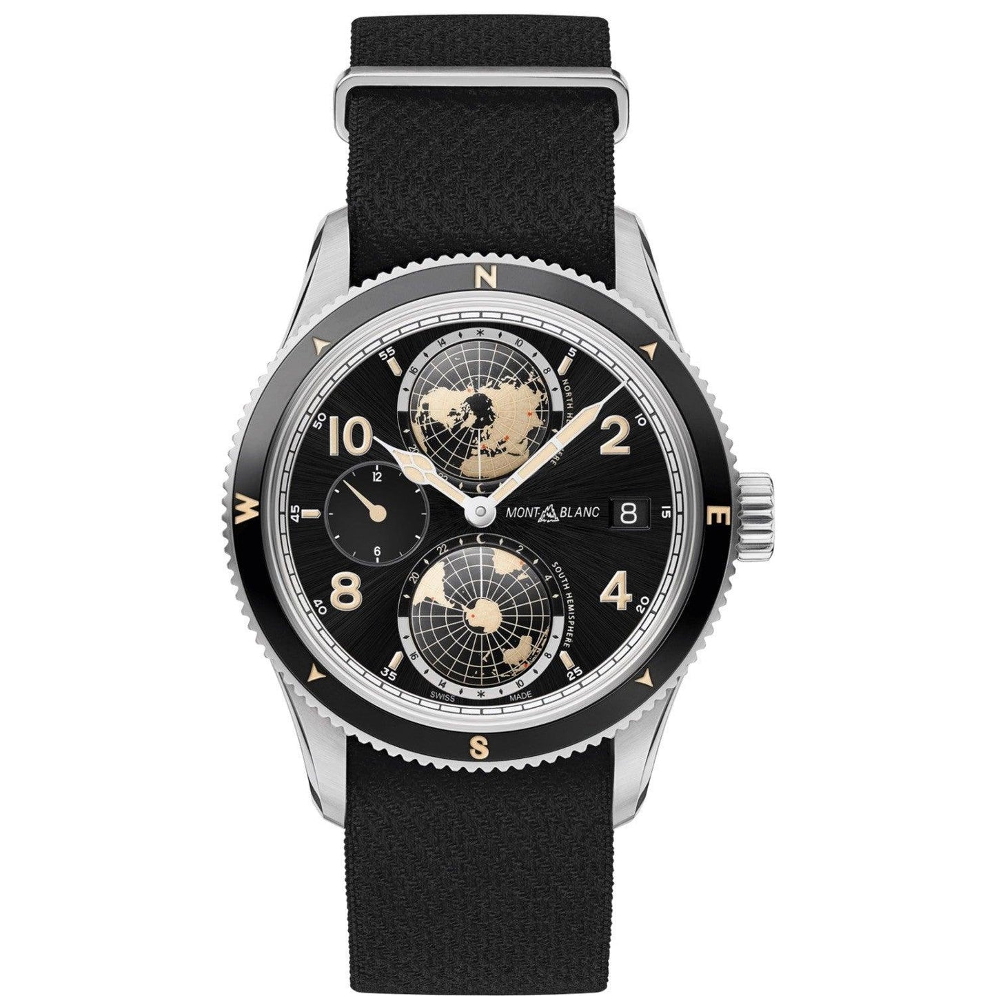 Montblanc orologio 1858 Geosphere Automatic UTC 42mm nero automatico acciaio 117837