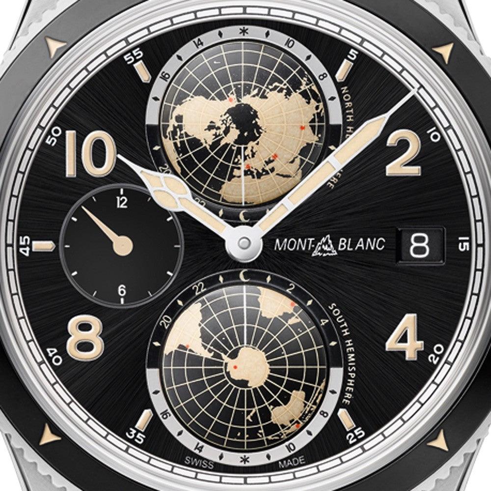 Montblanc orologio 1858 Geosphere Automatic UTC 42mm nero automatico acciaio 117837