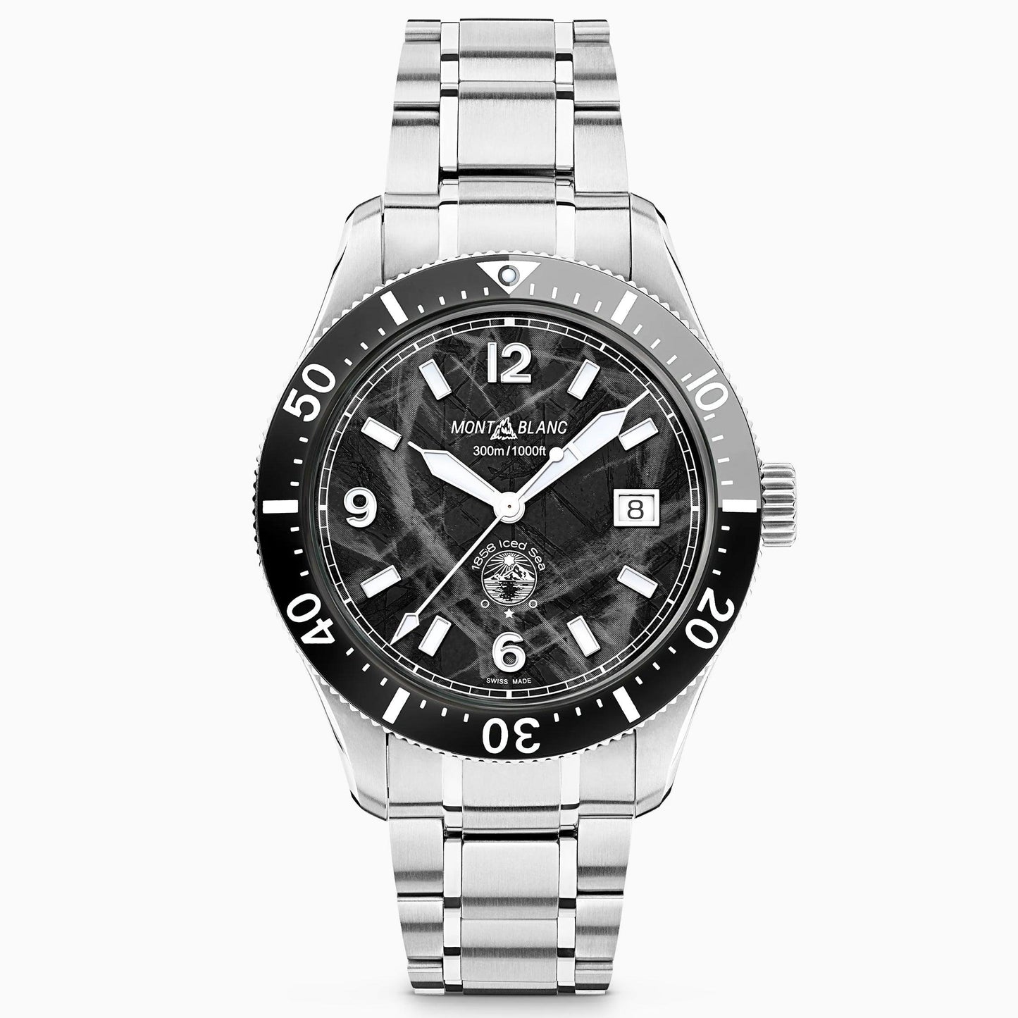 Montblanc orologio 1858 Ice Sea Automatic Date 41mm nero automatico acciaio 129371