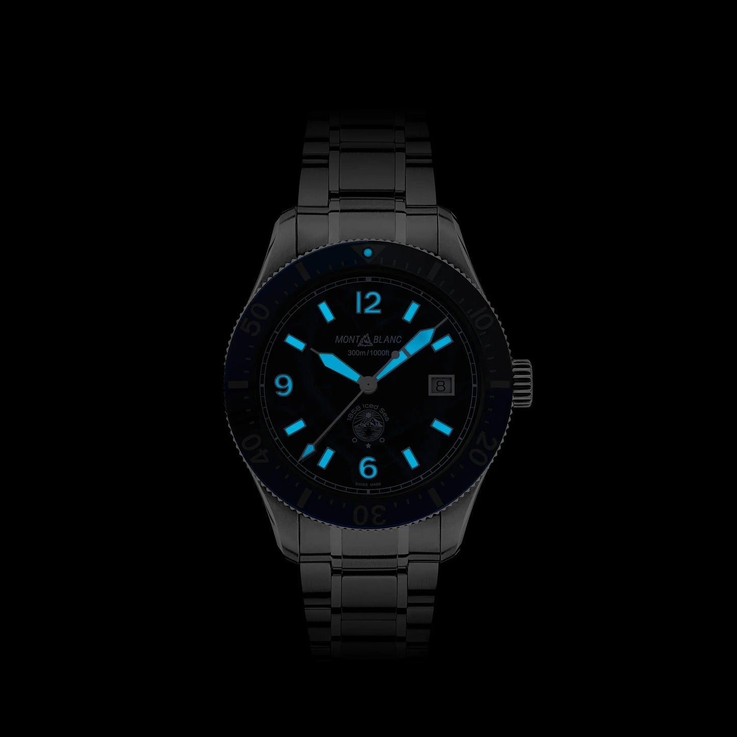 Montblanc orologio 1858 Ice Sea Automatic Date 41mm nero automatico acciaio 129371