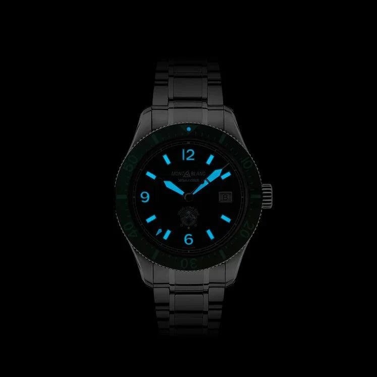 Montblanc orologio 1858 Ice Sea Automatic Date 41mm verde automatico acciaio 129373