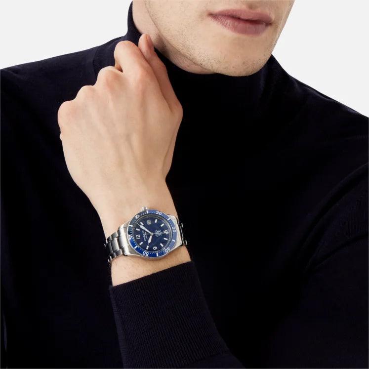 Montblanc orologio 1858 Iced Sea Date 41mm blu automatico acciaio 129369