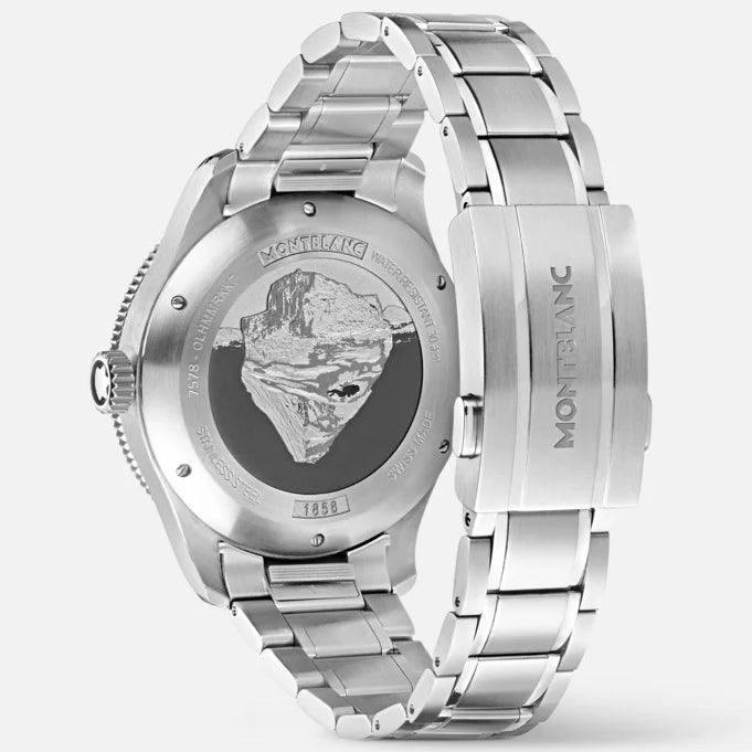 Montblanc orologio 1858 Iced Sea Date 41mm blu automatico acciaio 129369