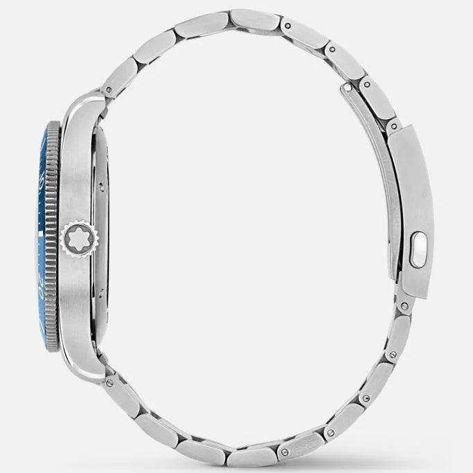 Montblanc orologio 1858 Iced Sea Date 41mm blu automatico acciaio 129369
