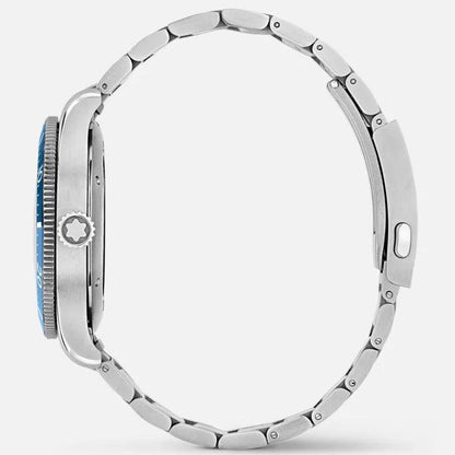 Montblanc orologio 1858 Iced Sea Date 41mm blu automatico acciaio 129369