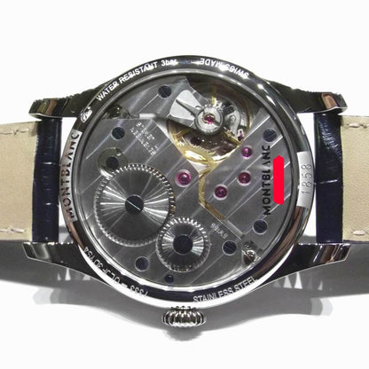 Montblanc orologio 1858 Manual Small Second 44mm blu carica manuale acciaio 113702