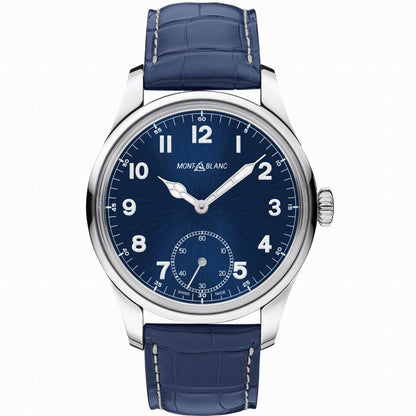 Montblanc orologio 1858 Manual Small Second 44mm blu carica manuale acciaio 113702