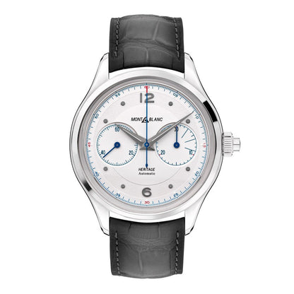 Montblanc orologio uomo Heritage Monopusher Chronograph 42mm automatico alligatore grigio 119951