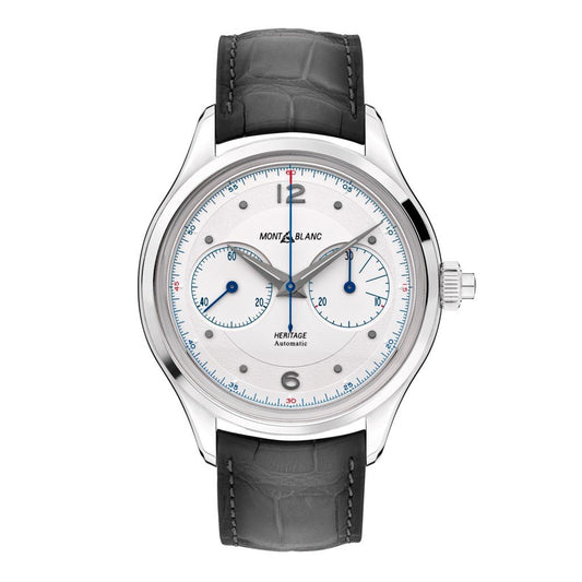 Montblanc orologio uomo Heritage Monopusher Chronograph 42mm automatico alligatore grigio 119951