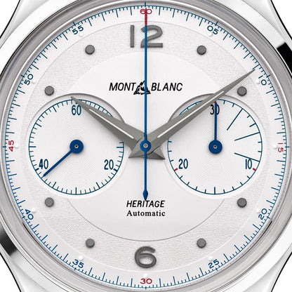 Montblanc orologio uomo Heritage Monopusher Chronograph 42mm automatico alligatore grigio 119951
