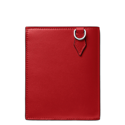 Montblanc portafoglio compatto Meisterstück 6 scomparti nero/rosso 129679