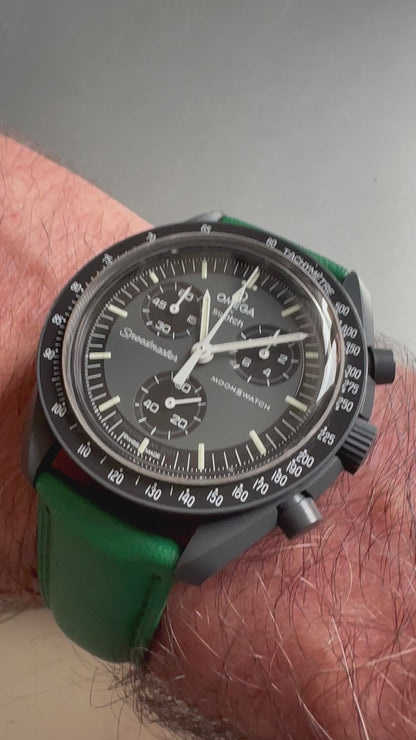 Cinturini PELLE IMBOTTITA di qualità per Omega x Swatch