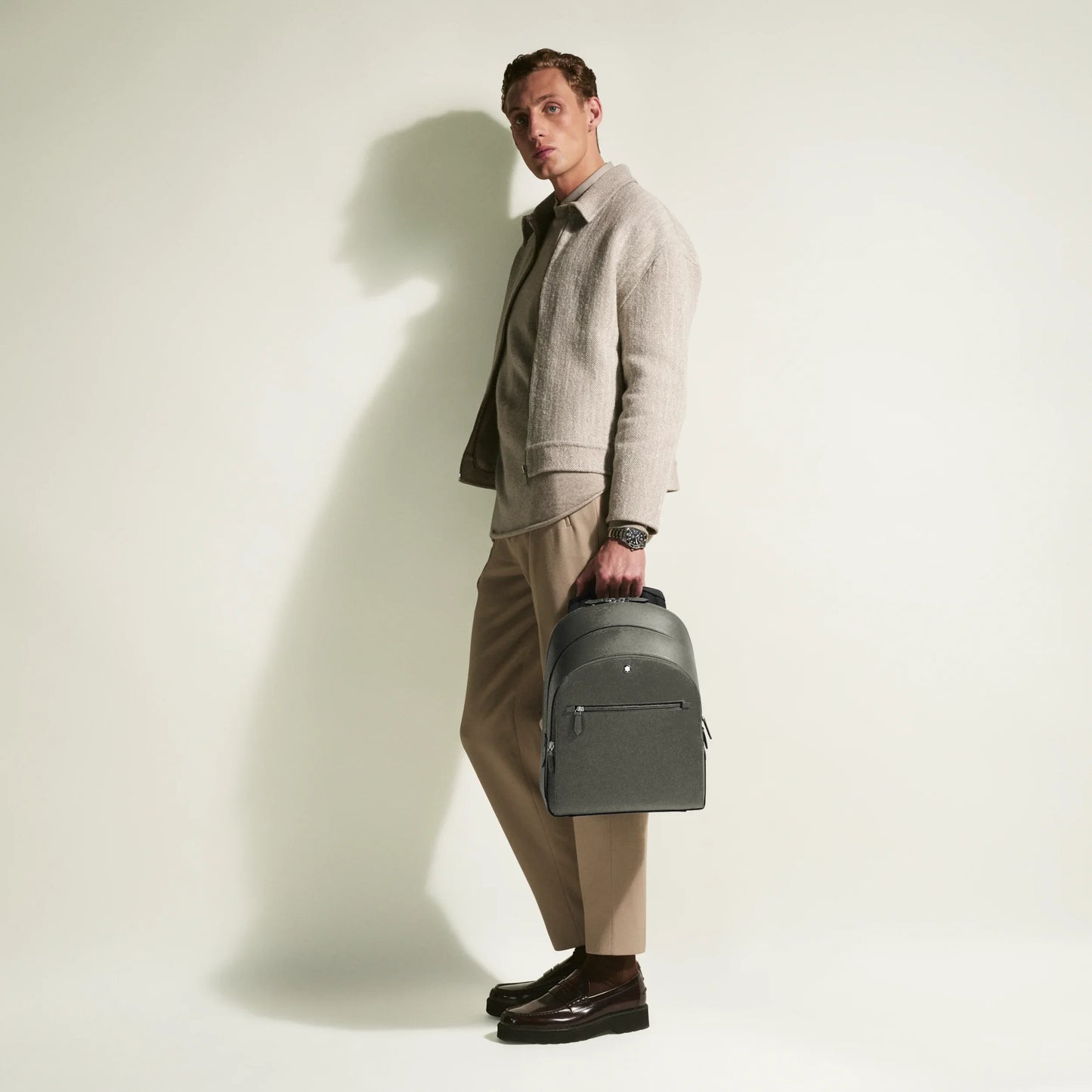 Montblanc zaino medio con 3 scomparti Sartorial grigio medio 199360