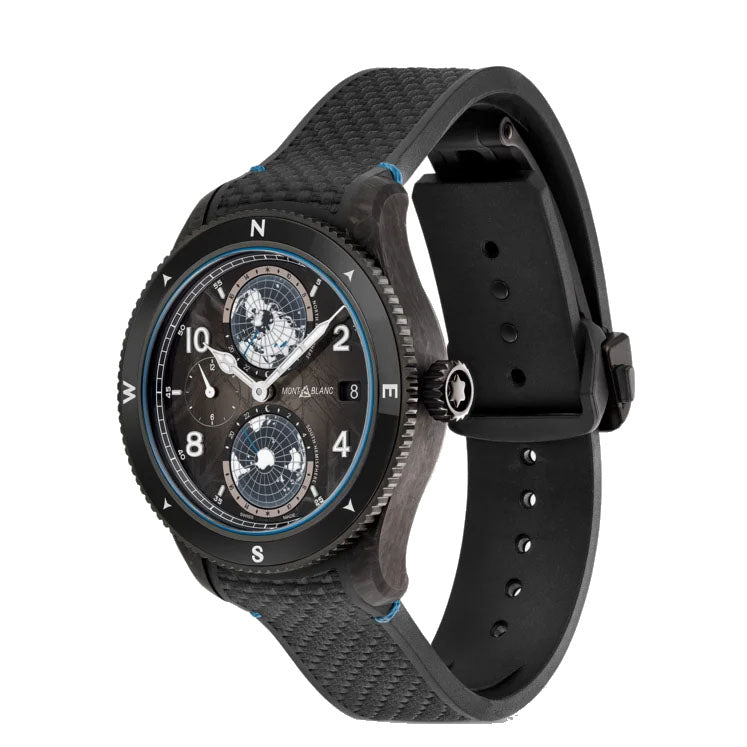 Montblanc orologio 1858 Geosphere Carbo₂ 0 Oxygen edizione limitata 1969 pezzi 43mm nero automatico 132300