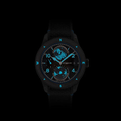 Montblanc orologio 1858 Geosphere Carbo₂ 0 Oxygen edizione limitata 1969 pezzi 43mm nero automatico 132300