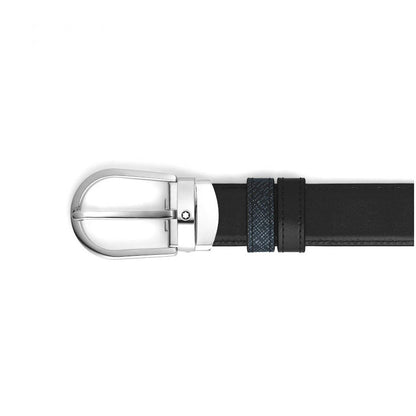 Montblanc cintura reversibile Tweed blue / nero 220965