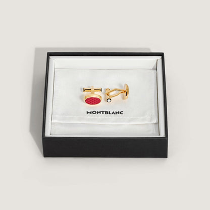 Montblanc gemelli ovali Meisterstück acciaio finitura PVD oro giallo 134469