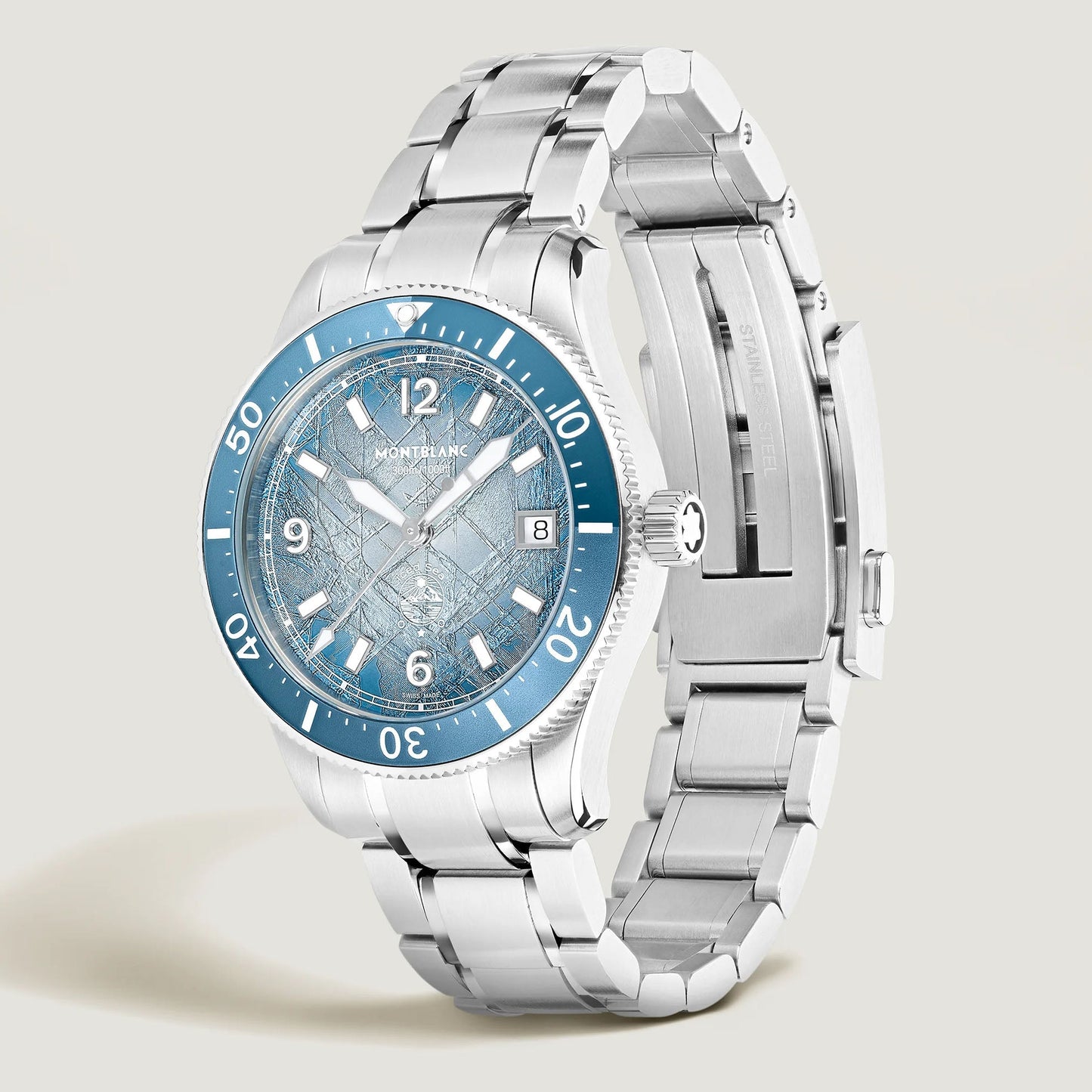 Montblanc orologio Iced Sea Automatic Date 0 Oxygen 38mm azzurro automatico acciaio 134022