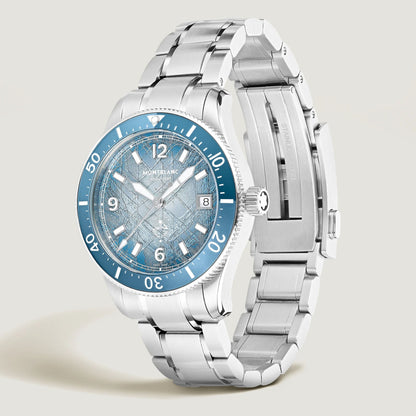 Montblanc orologio Iced Sea Automatic Date 0 Oxygen 38mm azzurro automatico acciaio 134022