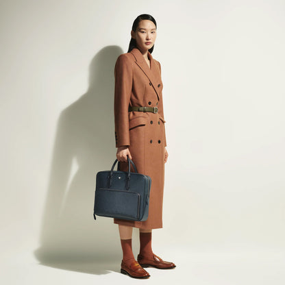 Montblanc borsa portadocumenti media Sartorial tweed blu 220332