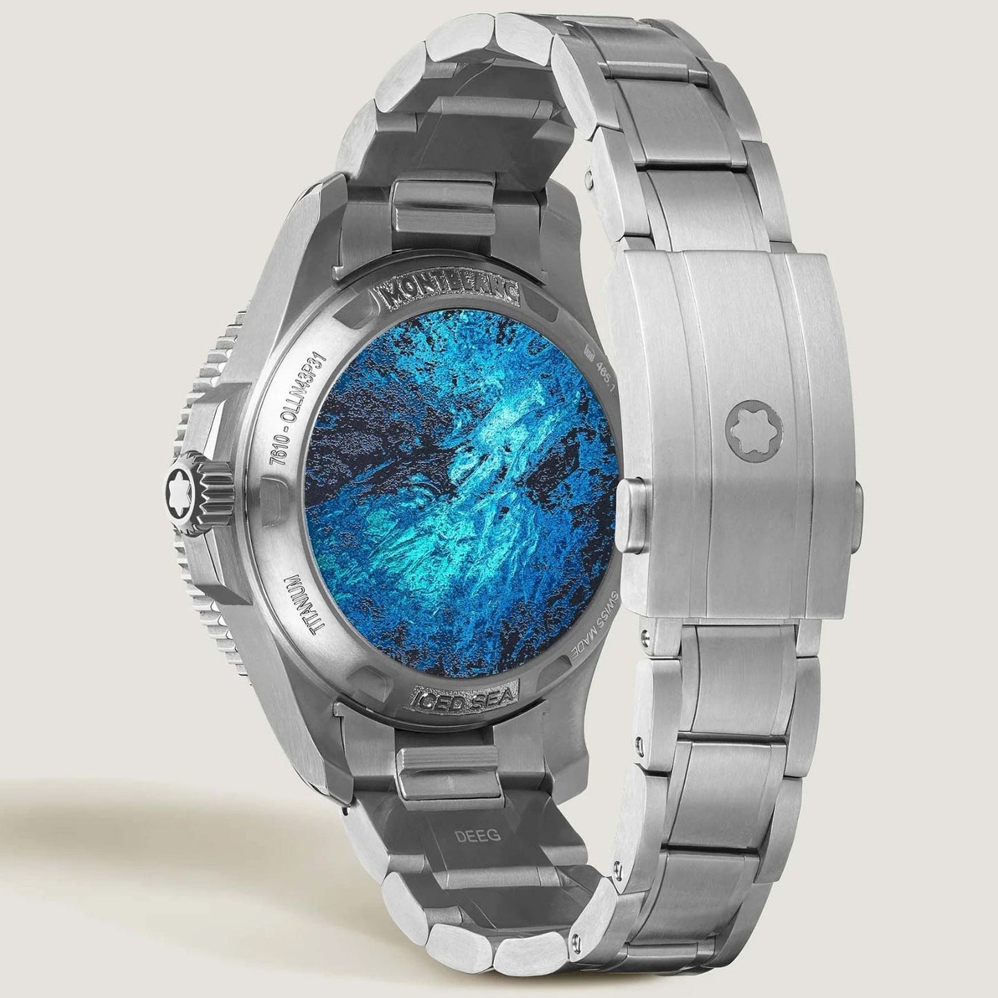 Montblanc orologio Iced Sea 0 Oxygen Deep 4810 43mm blu automatico titanio 135634