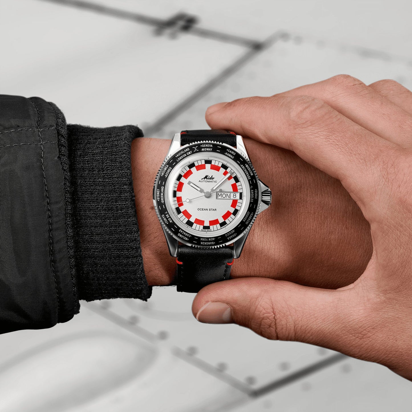 Mido orologio Ocean Star Worldtimer 40mm argento automatico acciaio M026.830.16.030.00