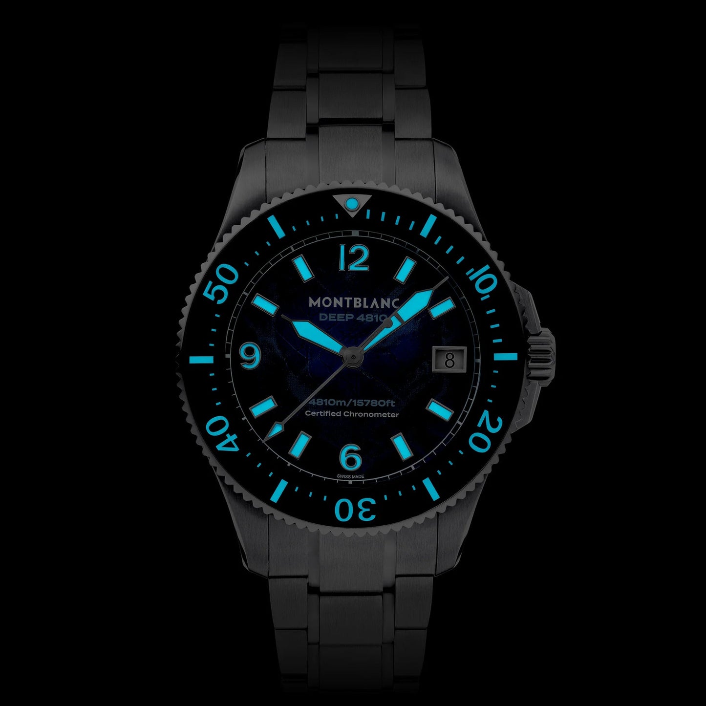 Montblanc orologio Iced Sea 0 Oxygen Deep 4810 43mm blu automatico titanio 135634