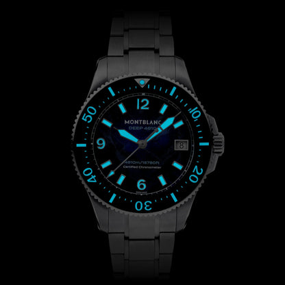 Montblanc orologio Iced Sea 0 Oxygen Deep 4810 43mm blu automatico titanio 135634