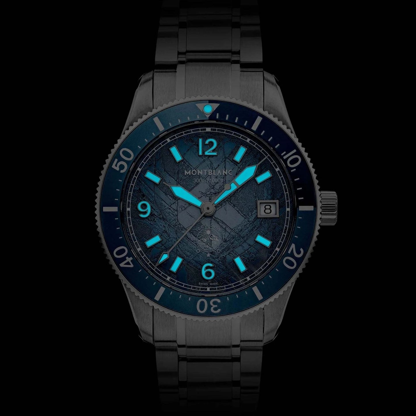Montblanc orologio Iced Sea Automatic Date 0 Oxygen 38mm azzurro automatico acciaio 134022
