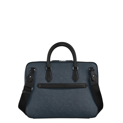 Montblanc borsa portadocumenti media Sartorial tweed blu 220332