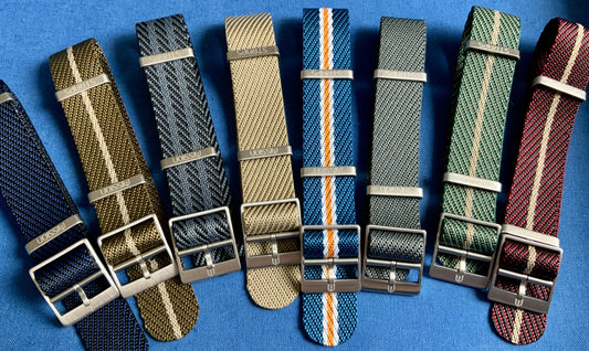 "NYLON" straps - 2 loops - For watches with 20mm lugs. Super safe. Used by the military in times of war.